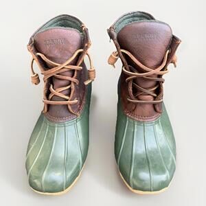 Sperry Duck Boots Sz 8 Womens Genuine Leather Brown